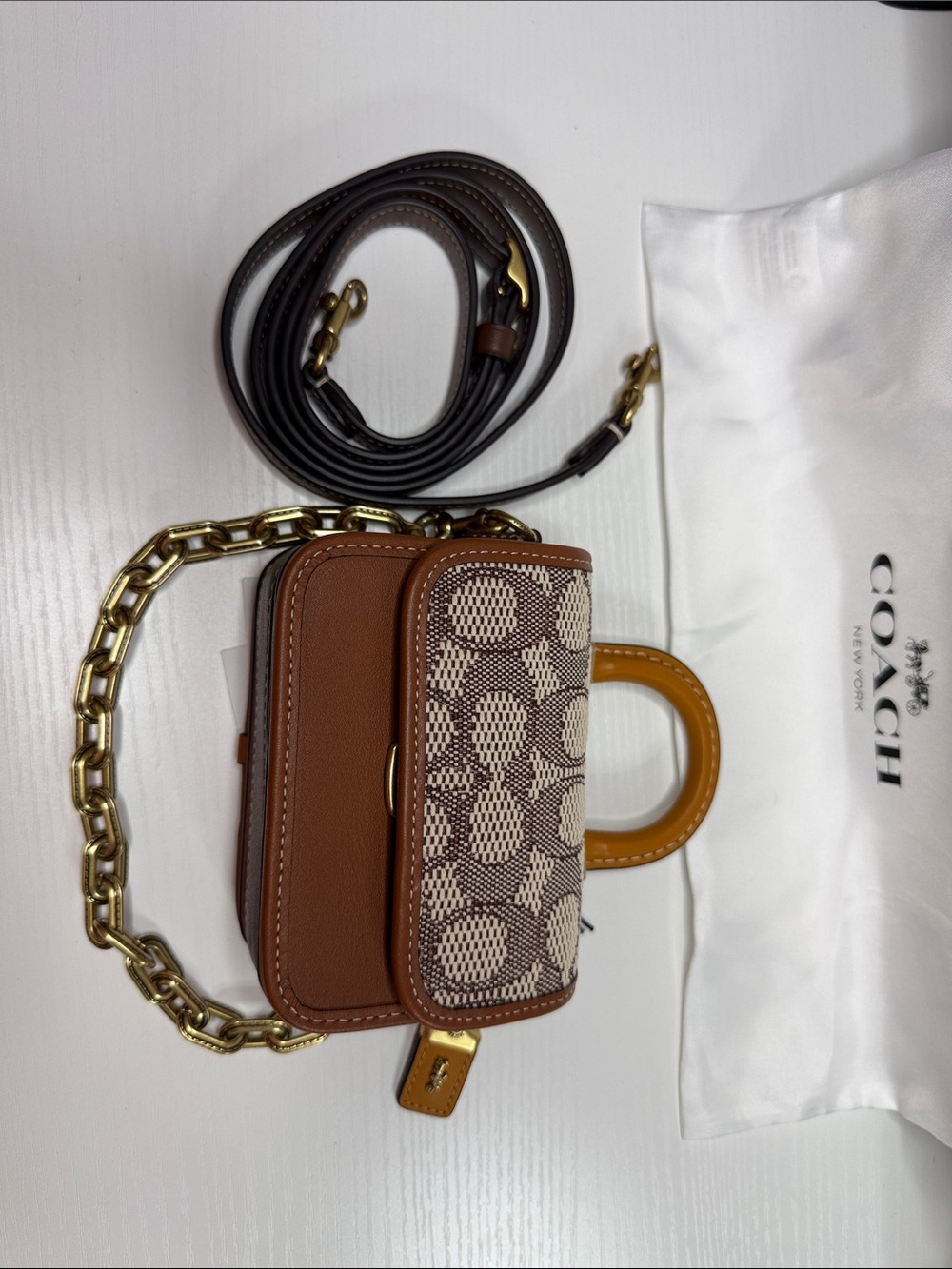 Coach Mini Rogue Top Handle in Signature Jacquard - Picture 3 of 15